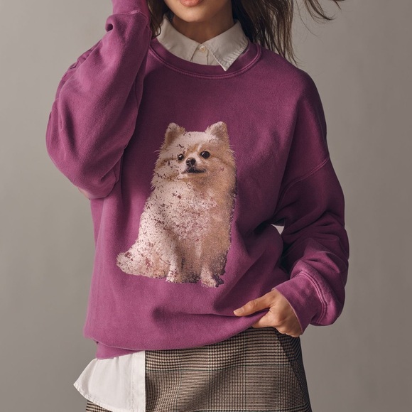 Anthropologie Other - Anthropologie Magenta Dog Graphic Sweatshirt